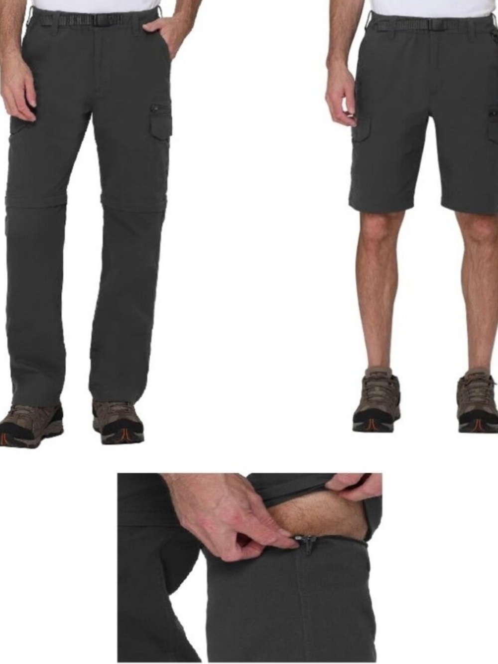 BC Clothing Men's Convertible Cargo Pant Dark Gray Mx29